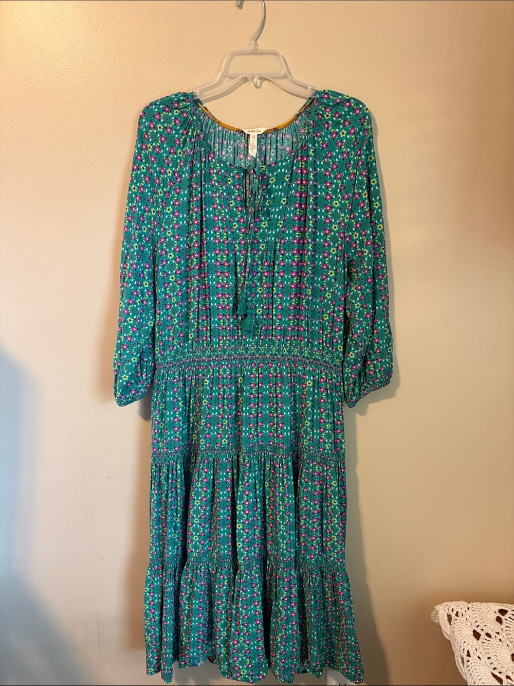 Matilda Jane’s women’s Teal Floral Tiered Midi Dress size X-Large